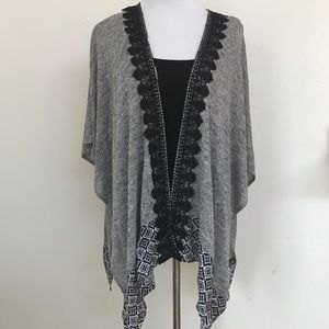 Skies are Blue Embroidered Open Cardigan
